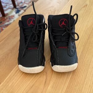 Jordan Kids Black and Red Sneakers